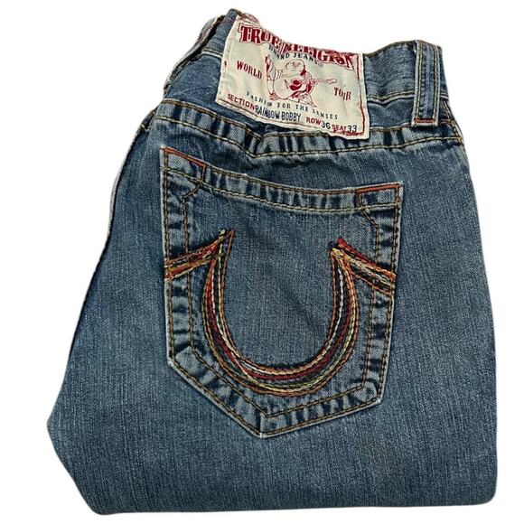 True Religion Y2K Rainbow Bobby Straight Jeans - Picture 1 of 5